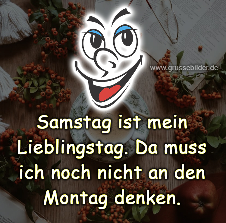 Lustige Samstagsgrüße Perfekt, um das Wochenende mit einem Schmunzeln